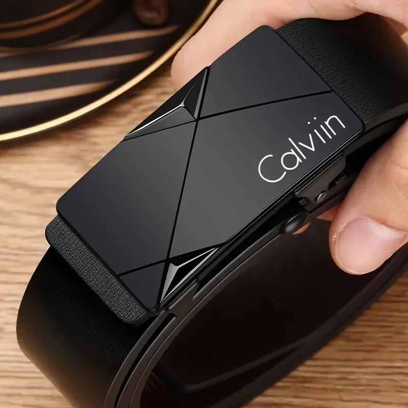 Stylish Men's PU Leather Belt - Fashion Belts for Daily Life, Leisure, Party, Festival, Work, and Business Automatic Buckle
