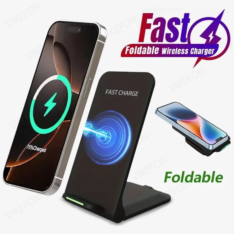 30W Wireless Charger Stand Pad for iPhone 16 15 14 13 12 Pro Samsung Xiaomi Phone Chargers Induction Fast Charging Dock Station